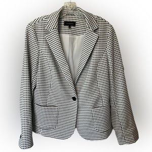 Talbots Black and White Checked Blazer